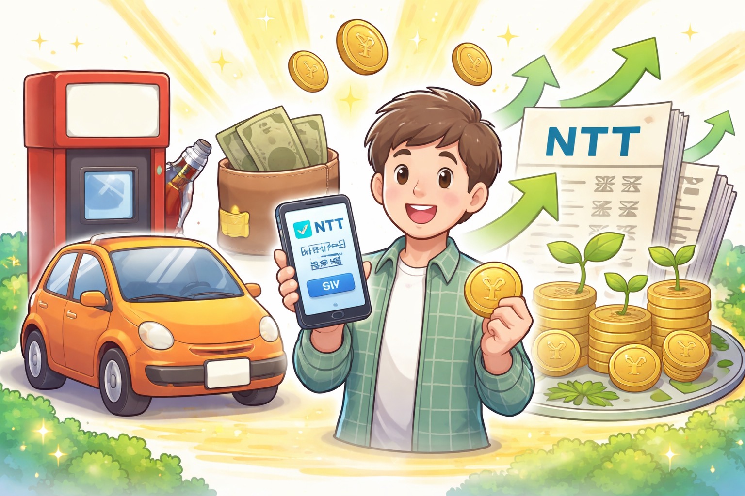 しばらくジュースを我慢してNTT株チャレンジをします