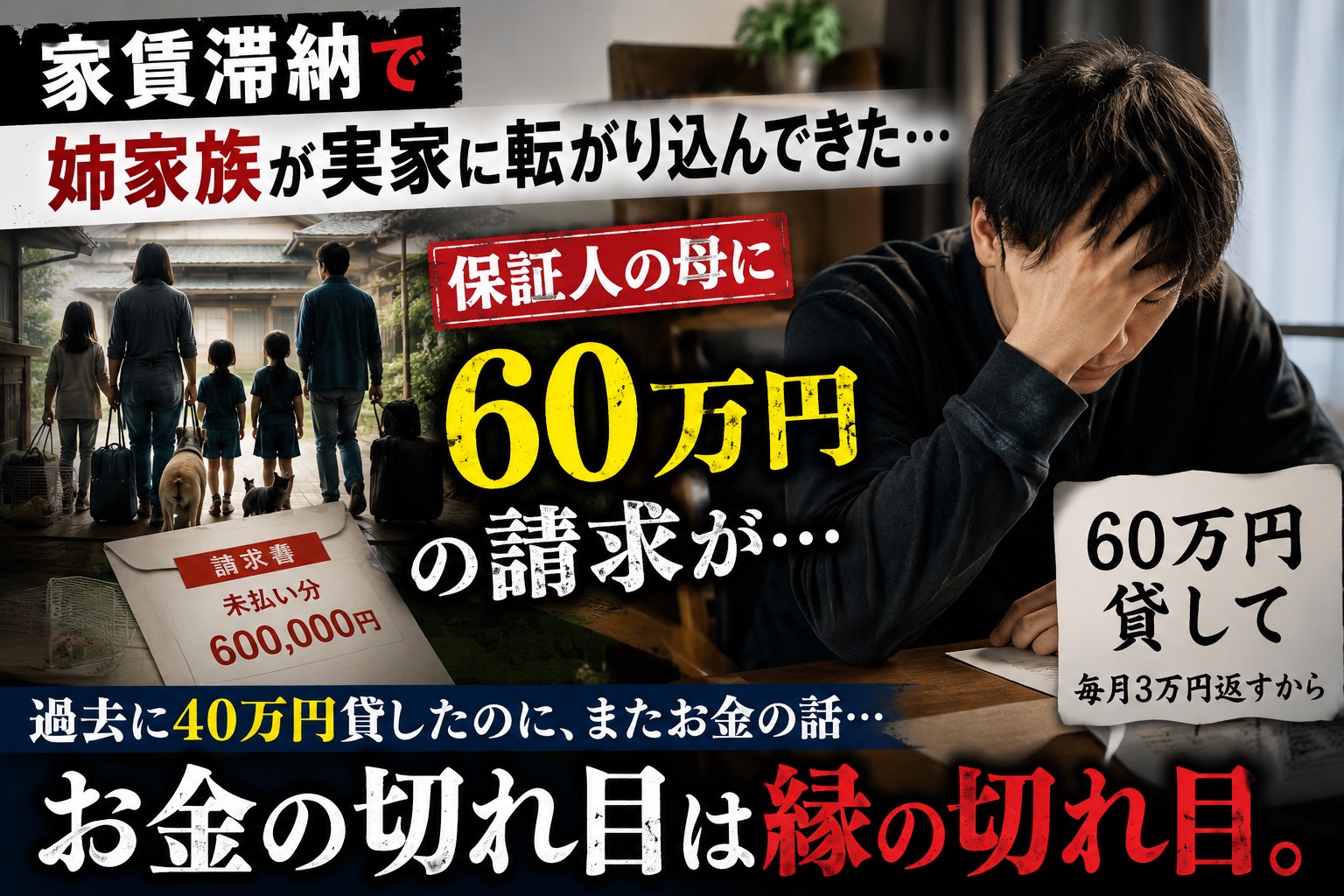 姉家族が、一軒家の賃貸を追い出されたみたいです